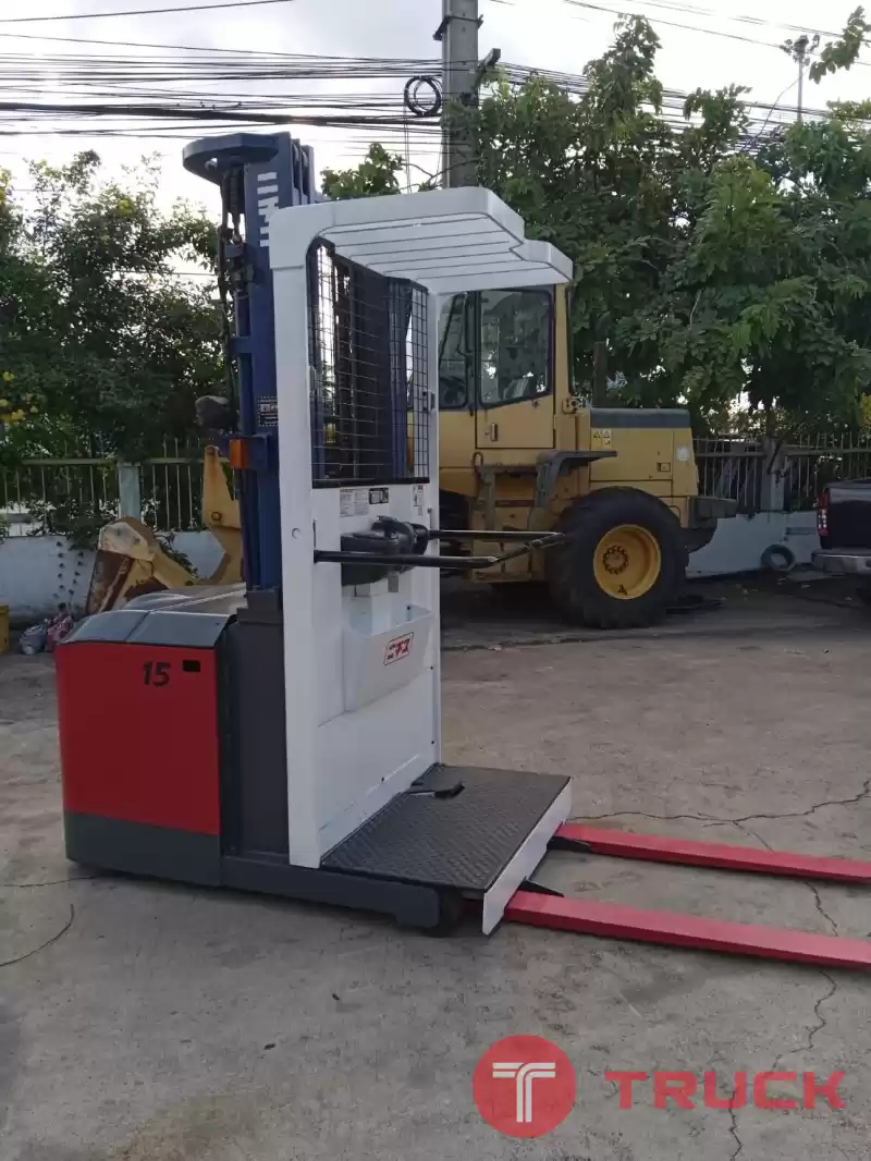 ขายฟอร์คลิฟท์ NICHIYU รุ่น RB15D-70B รถยก Oder Picking ขนาด 1.5 ตัน เสายกสูง 5 เมตร เหมาะสำหรับโกดังจัดเก็บสินค้า ใช้หยิบจับสินค้า รถมือสองนำเข้าจากญี่ปุ่น