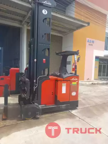 ขายฟอร์คลิฟท์ VNA LINDE ปี 2016 รถยกไฟฟ้า แร็กฟอร์ด งาสวิงซ้าย ขวา ยกสูง 8.5 เมตร น้ำหนักยกเบื้องต้น 1,350 Kg รถสภาพดี