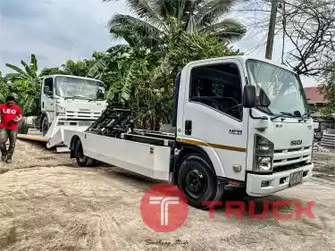 ขายรถสไลด์ isuzu npr cng ปี56 ถาดกองพื้น