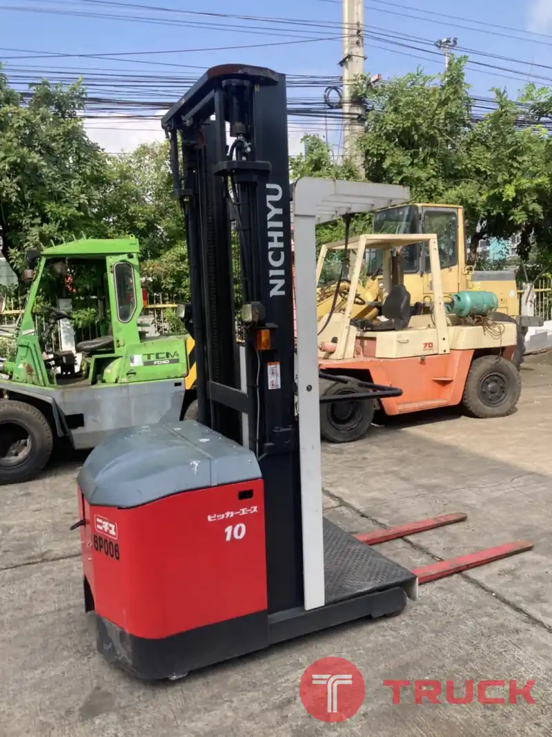 ขายฟอร์คลิฟท์ NICHIYU ยืนขับรุ่น RB10D-70-400CS รถไฟฟ้าขนาด 1 ตัน เสายกสูง 4 เมตร รถมือสองสภาพดี นำเข้าจากญี่ปุ่น