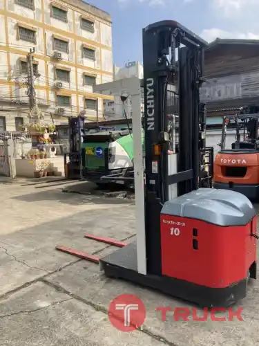 ขายฟอร์คลิฟท์ NICHIYU ยืนขับรุ่น RB10D-70-400CS รถไฟฟ้าขนาด 1 ตัน เสายกสูง 4 เมตร รถมือสองสภาพดี นำเข้าจากญี่ปุ่น