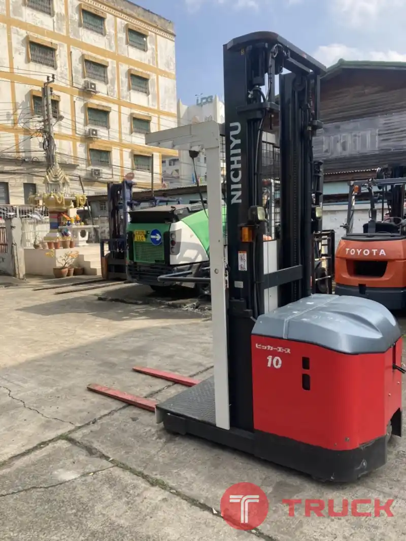 ขายฟอร์คลิฟท์ NICHIYU รุ่น RB10D-70-400CS รถไฟฟ้ายืนขับขนาด 1 ตัน เสายกสูง 4 เมตร ชั่วโมงการใช้งานน้อย รถสภาพดีนำเข้าจากญี่ปุ่น