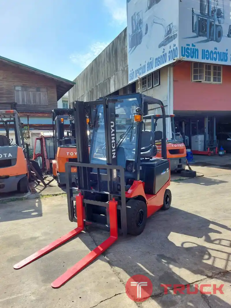 ขาย NICHIYU รุ่น 77 โมเดล FB15PN-77C-300 รถไฟฟ้า ขนาด 1.5 ตัน เสายกสูง 3 เมตร สามารถใช้งานในห้องเย็นได้ แบตสภาพดี การใช้งาน 5,395 ชม. รถมือสองสภาพดี นำเข้าจากญี่ปุ่น