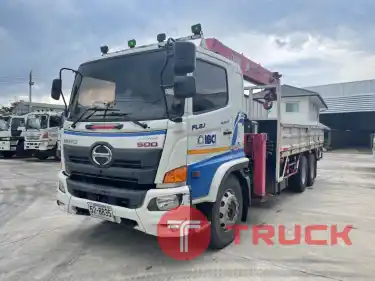 ขายรถ Hino 10 ล้อ กระบะติดเครน unic 8 ตัน 5 ปลอก