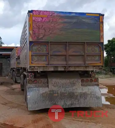รถพ่วง 22ล้อ แม่ลูกดั้มพ์ ต่อมาเพื่อแบกน้ำหนัก 2,450,000 บาท ISUZU DECA 360แรง ปี60