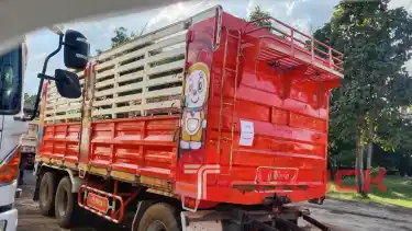 รถบรรทุก หางพ่วง กระบะคอก 3 เพลา รหัส CT703660