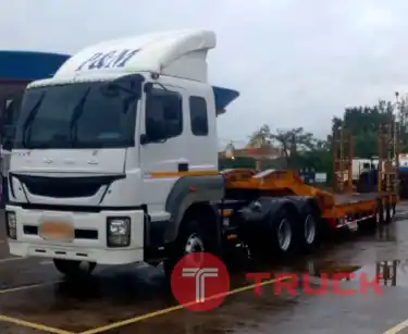 10 ล้อหัวลาก 2 เพลา พร้อมหางโลเบต 3 เพลา แท่นเตี้ย บันไดไฮโดรลิค 1,690,000บาท Mitsu Fuso 280 แรง ปี 60