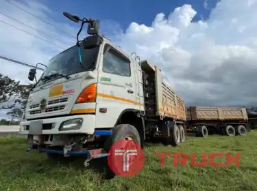 รถพ่วง แม่ดั้ม 18 ล้อ NGV 8 ถัง มือเดียวจากศูนย์ฮีโน่ 1,390,000 บาท HINO MEGA S500-360 แรง ปี 56