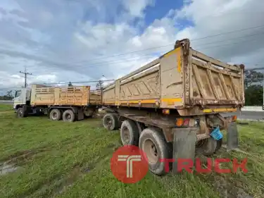 รถพ่วง แม่ดั้ม 18 ล้อ NGV 8 ถัง มือเดียวจากศูนย์ฮีโน่ 1,390,000 บาท HINO MEGA S500-360 แรง ปี 56