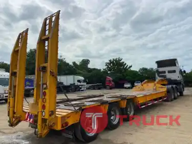 10 ล้อหัวลาก 2 เพลา พร้อมหางโลเบต 3 เพลา แท่นเตี้ย บันไดไฮโดรลิค 1,690,000บาท Mitsu Fuso 280 แรง ปี 60