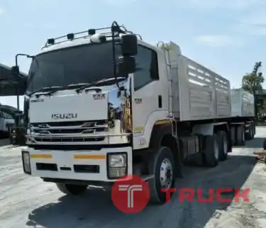 รถพ่วงดั้มสามมิตรแม่-ลูก3เพลา ปี57 วิ่งน้อย สวยๆเดิมๆ ISUZU DECA 360 แรง