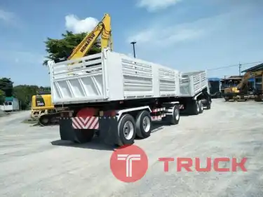 รถพ่วงดั้มสามมิตรแม่-ลูก3เพลา ปี57 วิ่งน้อย สวยๆเดิมๆ ISUZU DECA 360 แรง