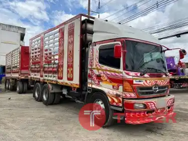 รถพ่วงก๊าชศูนย์ NGV 22 ล้อ แม่-ลูกไม่ดั้ม 1,290,000 บาท HINO MEGA S500-260 FM1J