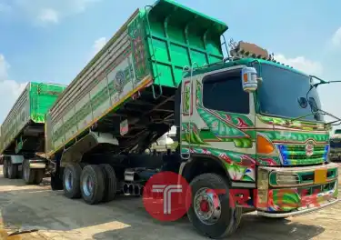 รถพ่วงดั้มเนียมอู่พงษ์ไพบูลย์ 22 ล้อ HINO MEGA S500-344 ปี 55