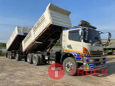 รถพ่วง 22 ล้อ 2 เพลาดั้มพ์ อู่สามมิตร HINO MEGA S500-344 แรง ปี55