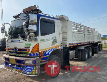 รถพ่วง 22 ล้อ 2 เพลาดั้มพ์ อู่สามมิตร HINO MEGA S500-344 แรง ปี55