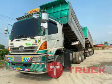 พ่วง 22 ล้อ 2 เพลาดั้มพ์ HINO MEGA S500-344 แรง กระบะอลูมิเนียม อู่ เปี๊ยก วิ่ง 5xx,xxx km ปี53