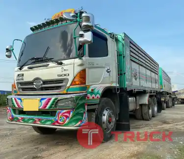 พ่วง 22 ล้อ 2 เพลาดั้มพ์ HINO MEGA S500-344 แรง กระบะอลูมิเนียม อู่ เปี๊ยก วิ่ง 5xx,xxx km ปี53