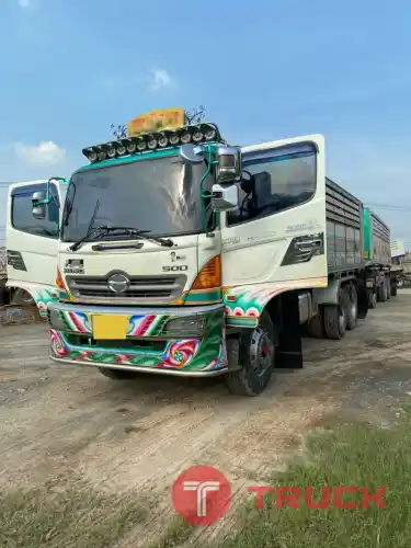 พ่วง 22 ล้อ 2 เพลาดั้มพ์ HINO MEGA S500-344 แรง กระบะอลูมิเนียม อู่ เปี๊ยก วิ่ง 5xx,xxx km ปี53