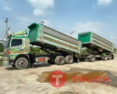 พ่วง 22 ล้อ 2 เพลาดั้มพ์ HINO FM2P 380 แรง กระบะอลูมิเนียม อู่พงษ์ไพบูลย์ วิ่ง 265,920 km ปี52