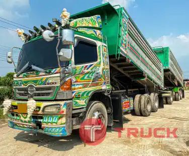 พ่วง 22 ล้อ 2 เพลาดั้มพ์ HINO FM2P 380 แรง กระบะอลูมิเนียม อู่พงษ์ไพบูลย์ วิ่ง 265,920 km ปี52