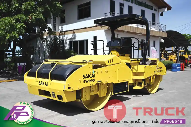 ขายรถบด Tandem SAKAI SW990 ขนาด 13 ตัน ความกว้าง Drum 2.13 เมตร รุ่นใหม่ มือสองสภาพดี นำเข้าจากญีปุ่่น โดย P&P Pro