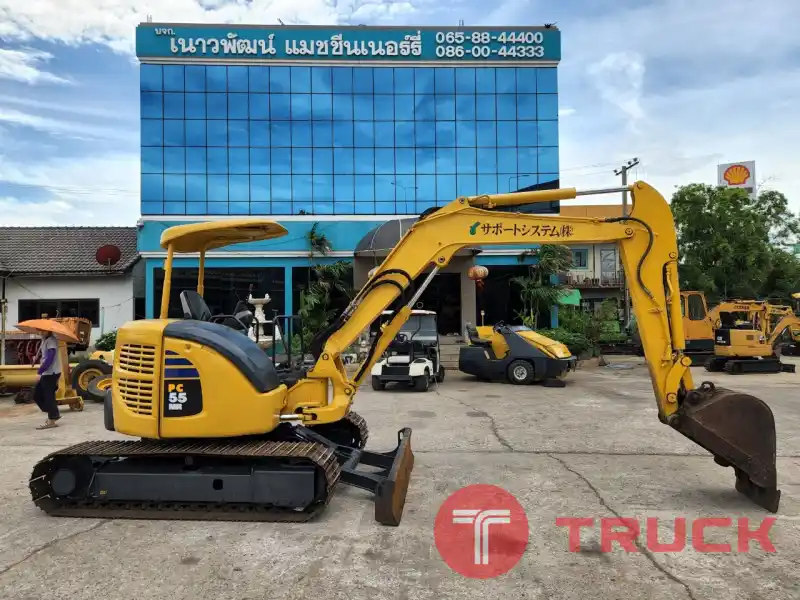 รถขุดมือสอง KOMATSU PC55MR-3 มาใหม่ใช้แล้วนำเข้าจากญี่ปุ่น พร้อมทำงาน