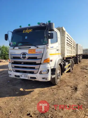 รถบรรทุก 10 ล้อ 2 เพลา HINO FM1AN1D-SHT 344 แรงม้า พร้อมลูกพ่วง 2 เพลา ยาง 8 เส้น