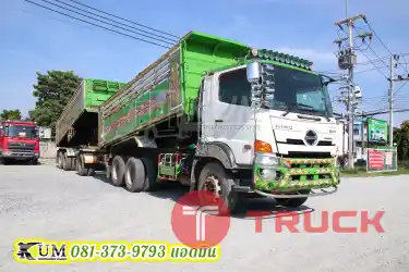 ลด 1 แสน สิบล้อดั้มพ์พ่วงแม่ลูก HINO VICTOR 500 344 แรงม้า ปี59 บรรทุกได้ถึง 29.3 ตัน