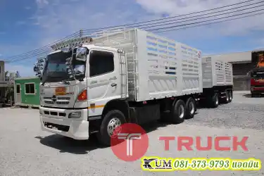 ลดล้างสต็อกรอบสุดท้าย สิบล้อดั้มพ์พ่วงแม่ลูก HINO QDR 500 344 แรงม้า ปี57 หางดั้มพ์ ปี60