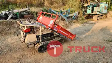 ขาย รถบรรทุถกตะขาบ ยกดั๊มมือ เครื่อง yanmar เบนซิน 5.8 แรง เก่าญี่ปุ่น บรรทุก 500โล กระบะ 105x140cm