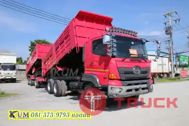 ดั้มพ์ดิน สีเด่น สวยดุ สิบล้อดั้มพ์พ่วง HINO VICTOR 500 380 แรงม้า แม่ลูกปี 61 ไม่จองระวังเสียใจนะพี่
