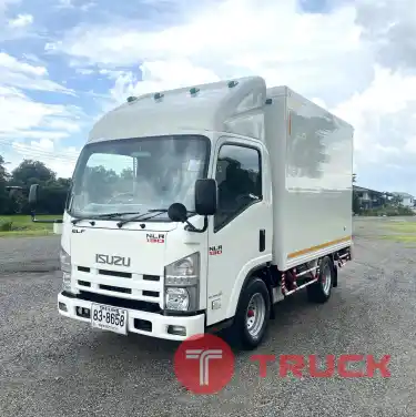 รถบรรทุก 4 ล้อ ตู้แห้ง ISUZU NLR 130 ปี 2557 รถห้างแท้ ไม่ติดเวลา พร้อมใช้