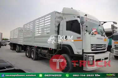 สิบล้อคอก ISUZU FXZ 360 แรง ปี 2564 หางคอก 3 เพลา&nbsp; ปี 2564 ยาว 7.20 กว้าง 2.50 สูงใน 2.20