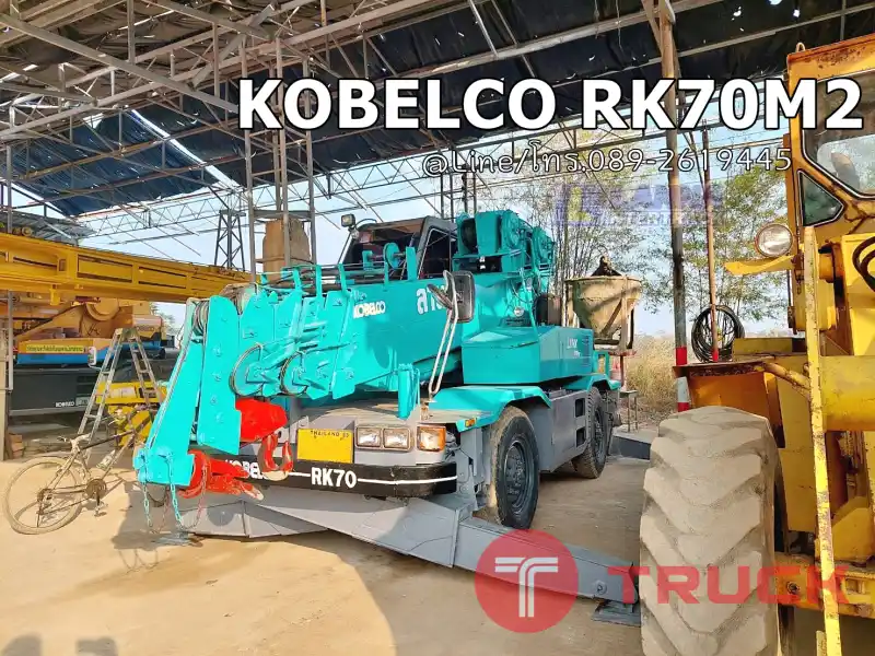KOBELCO RK70M2 รถเครนขนาด 5 ตัน, ขาไขว้ เครื่องยนต์ ISUZU 4BD1 ระยะยืดบูม 21 เมตร, ขับเคลื่อน2เพลา, ทะเบียนเต็ม