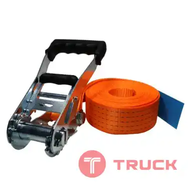 สายรัดเฟืองเกียร์ปลายปล่อย ขนาด 2 นิ้ว x 7 เมตร สีส้ม