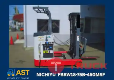 NICHIYU FBRW18-75B-450MSF ระบบไฟฟ้า ยก 1.8 ตัน หรือ 1,800 กก. เสายก 4.5 เมตร Three-stage full free lift งายาว 920 มม. ไซด์ซิฟท์ สไสด์ซ้ายขวา