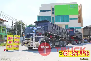 สด ลด VAT สิบสองล้อดั้มพ์ ISUZU FXZ 360 แรงม้า ปี 65 หางดั้มพ์ สามเพลา อู่แม็กเทรลเลอร์ ปี 65