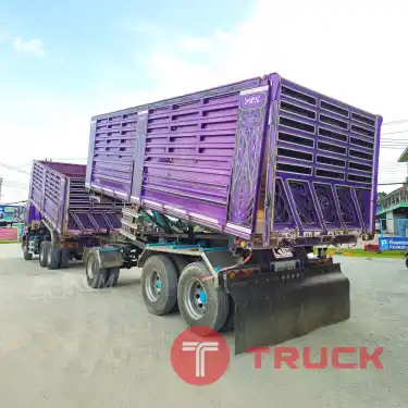 ผ่อน ลด ดอก พ่วงสีม่วงสวยมาก ISUZU FXZ 360 แรงม้า ปี 66 หางดั้มพ์ สามเพลา ปี 66