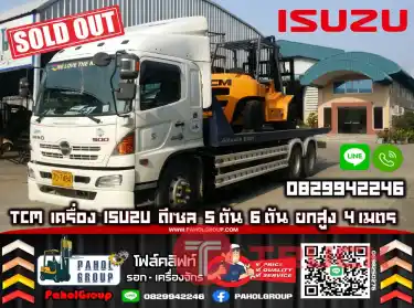 ฟอล์คลิฟท์TCM เครื่องISUZU ดีเซล 5ตัน 6ตัน ยกสูง4เมตร เครื่องดี ทน อึด ดีเซล มือสองญี่ปุนไม่เคยใช้ในไทยเช่าฟอล์คลิฟท์ กรุงเทพ นนทบุรี ปทุมธานี ชมเครื่องจักร โฟล์คลิฟท์ รอก นับ1000รายการจากญี่ปุ่น