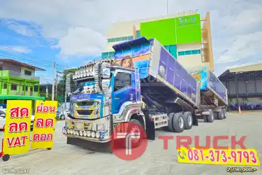 ผ่อน ลด ดอก สิบล้อดั้มพ์เกษตร ISUZU FXZ 360 แรงม้า ปี 66 หางดั๊มพ์ สามเพลา อู่ส.สมบัติ ปี 66 สีสวยจัดคันนี้