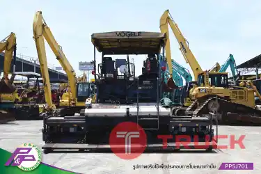 ขายรถปูยาง VOGELE SUPER1603-1 ล้อยาง, Screed AB500TV, ปูกว้าง 5.0 เมตร พร้อมตัวต่อขยายถึง 7.0 เมตร, มี Tamper และ Vibrator มือสองสภาพดี นำเข้าจากญี่ปุ่น โดย P&P Pro