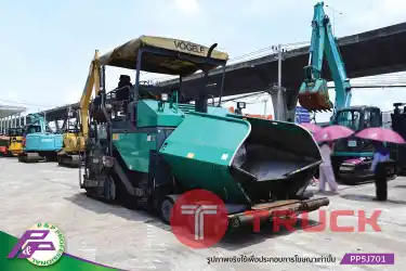 ขายรถปูยาง VOGELE SUPER1603-1 ล้อยาง, Screed AB500TV, ปูกว้าง 5.0 เมตร พร้อมตัวต่อขยายถึง 7.0 เมตร, มี Tamper และ Vibrator มือสองสภาพดี นำเข้าจากญี่ปุ่น โดย P&P Pro