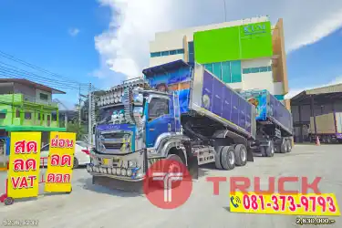 ผ่อน ลด ดอก สิบล้อดั้มพ์เกษตร ISUZU FXZ 360 แรงม้า ปี 66 หางดั๊มพ์ สามเพลา อู่ส.สมบัติ ปี 66 สีสวยจัดคันนี้