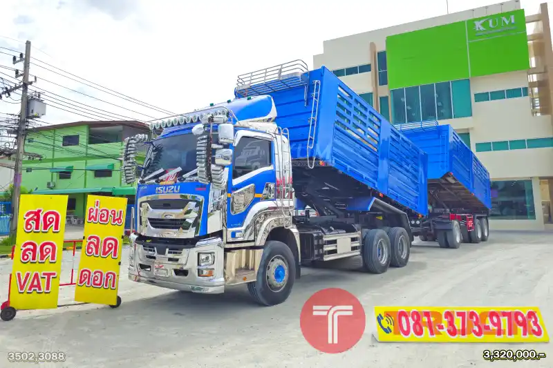 คันนี้ช่วยดาวน์ 200000 บาท สีสวยมาก ISUZU FXZ 360 แรงม้า ปี 66 หางดั้มพ์ สามเพลา อู่เดอะฟินิกซ์ ปี 65
