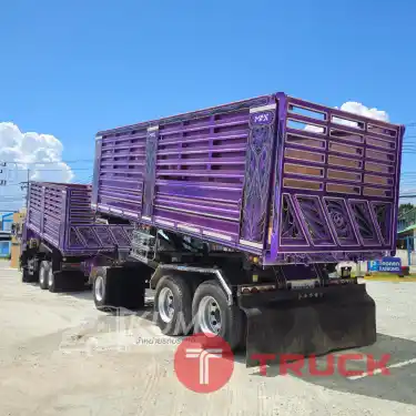 ผ่อน ลด ดอก พ่วงสีม่วงสวยมาก ISUZU FXZ 360 แรงม้า ปี 66 หางดั้มพ์ สามเพลา ปี 66