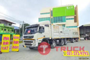 สิบสองล้อคอก Volvo FH 440 แรงม้า ปี 56 หางคอก สามเพลา อู่ SKT ปี 65 ราคาถูกเกิ้นน