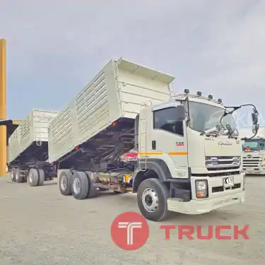 พ่วงแม่ลูกสามมิตร ISUZU FXZ 360 แรงม้า ปี 65 หางดั้มพ์ สามเพลา อู่สามมิตร ปี 65