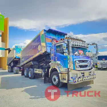 ช่วยดาวน์ 6 ดอกเบี้ยเริ่มต้น 2.99 สิบล้อดั้มพ์เกษตร ISUZU FXZ 360 แรงม้า ปี 66 หางดั๊มพ์ สามเพลา อู่ส.สมบัติ ปี 66 5236 5237