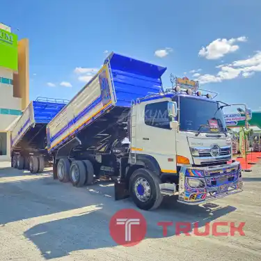 สิบล้อดั้มพ์ HINO FM2P 380 แรง ปี 2561 หางดั้มพ์ สามเพลา อู่สามมิตร ปี 2561 8844 8845